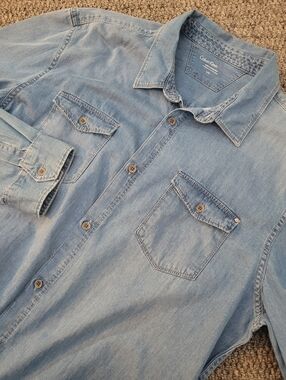 Calvin Klein Jeans Men's Denim Button Up Shirt Size L